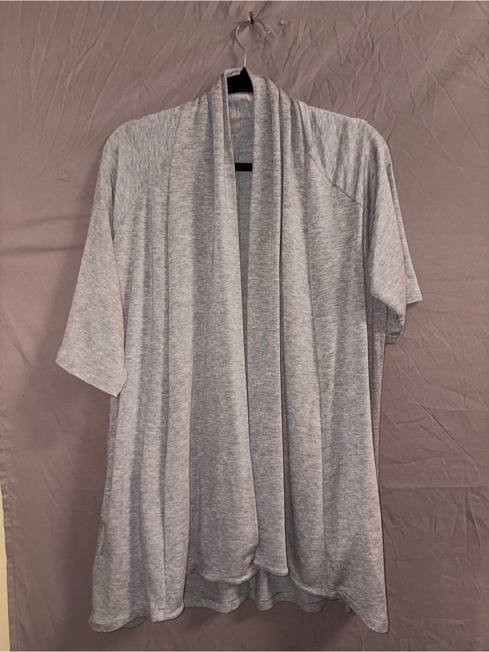 Light Gray Open-Front Women's Cardigan